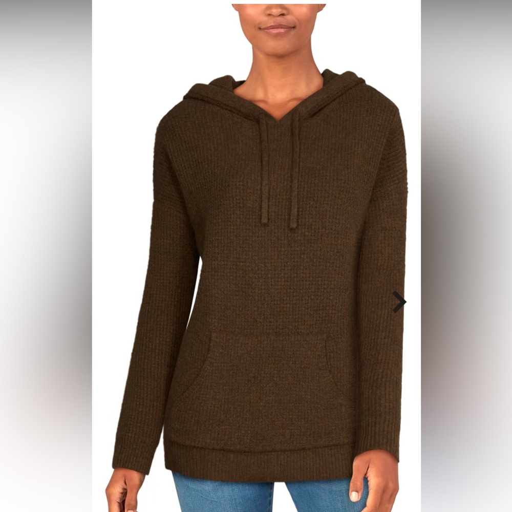 Natural‎ Reflections Waffle Long-Sleeve Hoodie for Ladies Small. NWT.